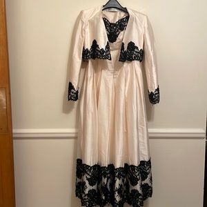 Azzaro Boutique Vintage Silk dress with black lacy detail